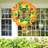 Butterfly Wind Spinners Hanging for Yard and Garden,12 inch 3D Metal Sunflower Outdoor Wind Sculptures Decor Birthday Gifts for Women Mom, Grandma, Gardening for Patio, Lawn, Balcony Porch Decorations