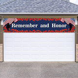 Rvsticty Memorial Day Decorations Remember and Honor Banner for Fence Yard Lawn Red White Blue Independence Day Decor 4th of July Memorial Day Decorations and Supplies for Home Party