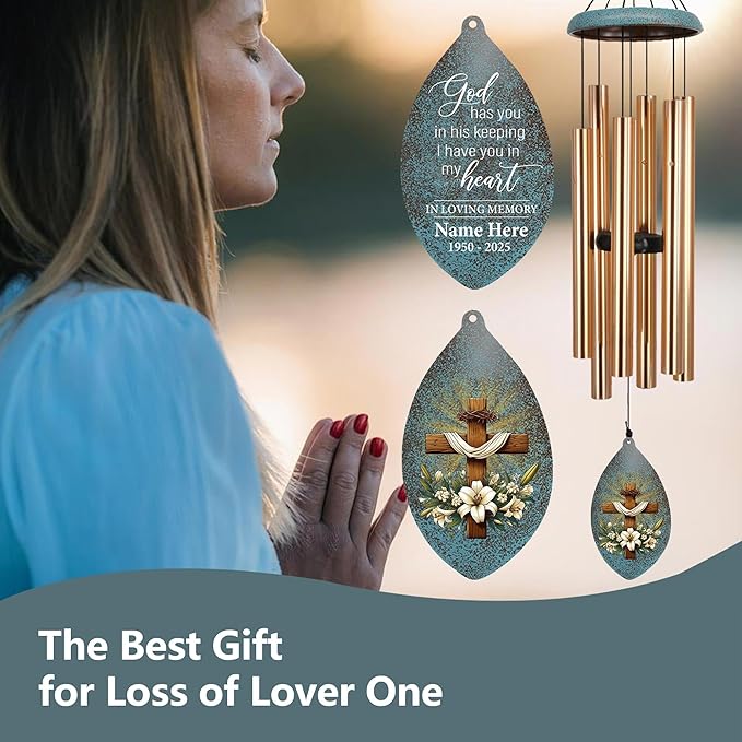 ASTARIN Wind Chimes for Loss of Loved One, Sympathy Gifts Wind Chime for Loss, Personalized Sympathy Windchimes in Memory of Mom/Dad, Memorial Gifts for Bereavement Condolences(Produced in USA)