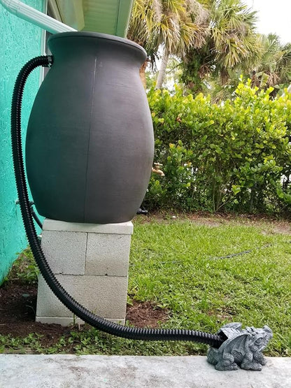 3/4” × 10ft Black Corrugated Flexible Reinforced PVC Pond Tube Sump Pump Hose, Non-toxic & Kinkproof (10 ft, 3/4" ID)