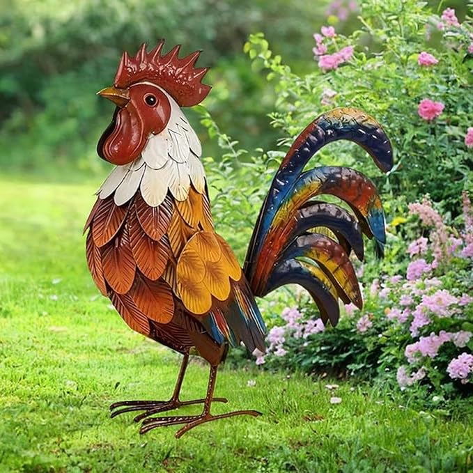 Metal Garden Statue Lawn Ornament Animal Sculpture Decorative