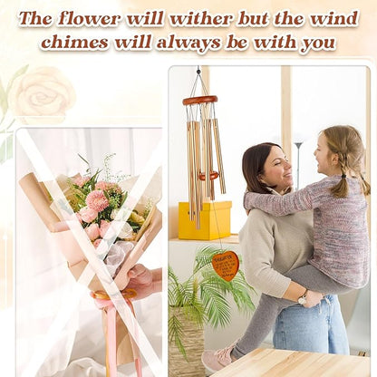 Daughter Gifts from Mom Dad, Daughter Birthday Gift - Wind Chimes, Mothers Day, Graduation, Birthday, Thanksgiving, Wedding Presents for Adult Teen