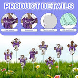 Cinrobiye 12Pcs Easter Planter Stakes Religious He is Risen Flower Pot Signs Christian Cross Stake Outdoor Lawn for Easter Party Patio Yard Outside Greetings Home Farmhouse Decor