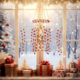 Suncalla 3 Pcs Crystal Suncatcher for Window Hanging Christmas Red Berry Crystal Sun Catcher Indoor Window Glass Wind Chimes Home Garden Decor Making Rainbow Xmas Gifts
