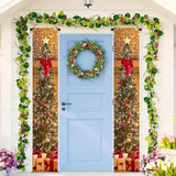 BlissYard Christmas Tree Long Vertical Banner Outdoor Front Porch Hanging Decor 12x71 Inch Xmas Tree Sparkling Ornaments Lights Star Festive Indoor Outdoor Xmas Decor Wall Front Door Yard Garage