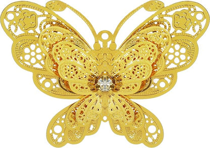 10pcs Gold Butterfly Metal Hanging Suncatcher Parts Window Pendant DIY Ornament Hand-Crafts Gifts