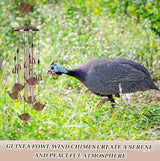 Briwooody Guinea Fowl Wind Chimes for Outside Guinea Fowl Gifts for Women Mom Metal Wind Chimes Memorial Birthday Decor for Outdoors Patio Garden Porch Yard Home Decoration
