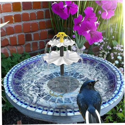Solar Fountain 2-Tier 2.5W Solar Water Fountain DIY Decorative Pump with Tray and 300cm Cable Water Pump for Bird Bath Garden Pond Pool