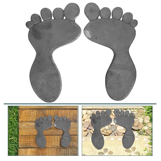 Cast Iron Footprint Stepping Stones Garden Walkway Decor Metal Yard Ornaments Outdoor Path Markers Rustic Patio Trail Mats for Lawn Landscaping