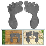 Cast Iron Footprint Stepping Stones Garden Walkway Decor Metal Yard Ornaments Outdoor Path Markers Rustic Patio Trail Mats for Lawn Landscaping