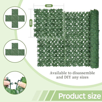 Artificial Ivy Privacy Fence Screen,39.4" X 118" UV-Anti Fake Leaves Plant Vine,Privacy Hedges Wall for Indoor Outdoor Garden Backyard Decor