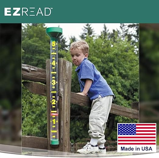 Headwind EZRead 26” Giant Professional Outdoor rain Gauge, USA Made Heavy Duty All Weather Freeze Proof mountable with Float, Red (820-0006)
