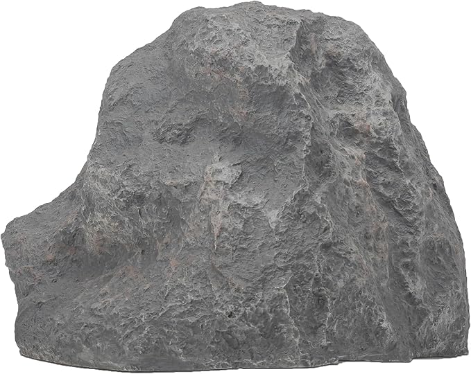 Gardenised Decorative Outdoor Weather-Resistant Artistic Artificial Faux Stone Rock, Garden Patio Granite Grey Fiberglass Stone, Charm Shaped