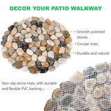 Garden Stepping Stones Outdoor Round River Stone Decorative Nature River Rocks for Landscaping Outside Walkway Patio Yard Garden Pathway (9in 6pcs Pack)