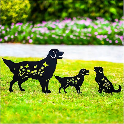 Golden Retriever Metal Garden Stakes Decorative Dog Gifts for Women/Men/Dog Lovers Gifts,Black Silhouette Statues for Yard Art,Outdoor Decor,Outside,Patio,Lawn Ornaments,Garden Decorations