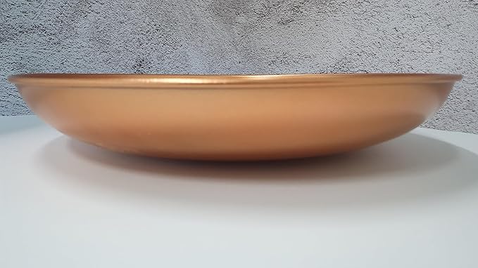 Copper Colored 11" Dia Iron Anchoring Basin with 17" Chain for Rain Chains, Rust-Resistant Plated Iron, Decorative Fountain Dish for Outdoor Garden, Lawn & Patio Water Features