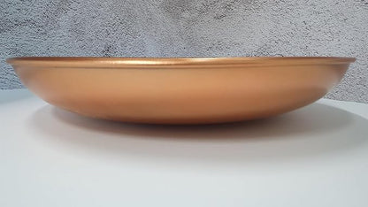 Copper Colored 11" Dia Iron Anchoring Basin with 17" Chain for Rain Chains, Rust-Resistant Plated Iron, Decorative Fountain Dish for Outdoor Garden, Lawn & Patio Water Features