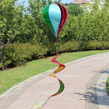 Hot Air Balloon Windmill Spinner Rainbow Windsock Includes Curlie Tail and Colorful Kinetic Hanging Decoration for Garden Yard Outdoor Decor Toy - 3Pack