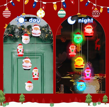 GlikCeil Christmas Solar Wind Chimes 27.5inch Christmas Decorations Outside Waterproof Hanging LED for Yard, Porch, Patio, Party, Color Changing Lights