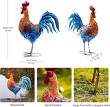 Goodeco Garden Rooster Outdoor Statue - 21 Inch Yard Decor, Perfect Gardening & Housewarming Gifts, Home and Outdoor Red Rooster Decor - Stylish Metal Design