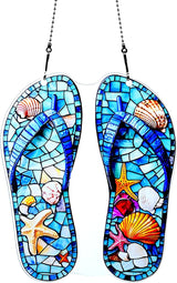 Slippers Shells Starfish Ornaments Colorful Window Hanging Decorations Home Wall Decor for Indoor Outdoor