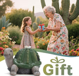 Etlemonde Solar Cactus Turtle Statue Garden Decor Light - Outdoor Decorative LED Flower, Suitable for Patio, Lawnand Garden Decorations, Gifts for Mom