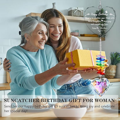 Birthday Gifts for Women, K9 Crystal Suncatcher Birthday Gifts for Friend Sister Mom