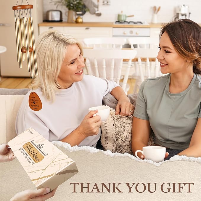 Thank You Gifts for Women Men, Thank You Wind Chimes, for Coworkers, Teacher, Employee, Pastor, Friends, Nurse, Boss, Gratitude Gifts Ideas for Thanksgiving, Graduation