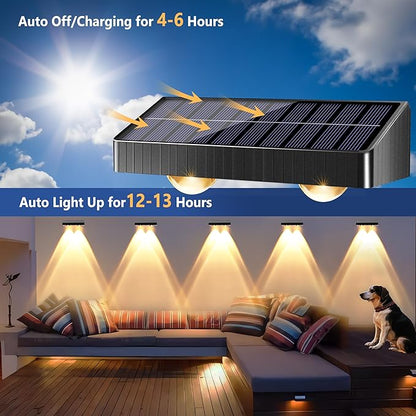 Brizled Solar Fence Lights Outdoor, 12 Pack 6 Modes 2700/4500/6500K 250ml Fence Solar Lights, IP65 Waterproof Outdoor Wall Light Landscape Lighting for Backyard Garden Patio Deck Railing Wall Poolside
