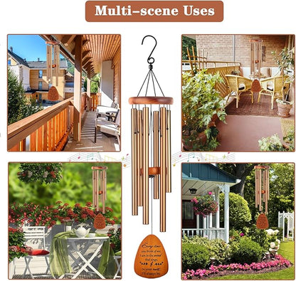 Soopau Memorial Gifts, Sympathy Wind Chimes Memorial Wind Chimes for Loss of Loved One Prime, Sympathy Gift, Bereavement/Remembrance Gifts in Memory of Loved One Mother Father, 30" Wooden