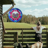 Wind Spinner Colorful Butterfly 12 inch 3D Stainless Steel Laser Cut Metal Double Sided Printing-Hanging Indoor/Outdoor Decorations Yard Gardening Decor,Metal Kinetic Art Ornament Gifts