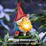 Solar Gnomes Garden Decor Outdoor Statues, Christmas Gnomes Gardening Gifts for Women Mom, Gnomes Decorations for Yard with Sunflower Decor Solar Lights for Outside, Patio, Lawn, Porch Decor