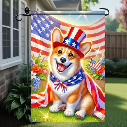 BlissYard Patriotic 4th of July Corgi Dog Garden Flag American Flag Welcome Small Yard Flag 12x18 Inch Double Sided Patriotic Dog Decor Outdoor Seasonal Decoration Independence Day Memorial Day