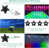 Submersible Pool Lights, Waterproof RGB LED Ground Light for Swimming Pool, Pond, Fountain, Aquarium, Low Voltage Remote Control Indoor/Outdoor/Underwater Decor Pond Lights (46ft)