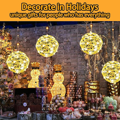 Christmas Ball Lights - 160LED Outdoor Tree Globe String Lights, 8 Modes Waterproof Sphere Lantern Lights, Christmas Decor for Tree Garden Porch (Warm White)