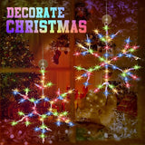 Tuanse 8 Pcs Christmas Silhouette Window Lights Christmas Snowflake Lights with Remote Control LED Lighted Snowflake Decorations Xmas for Window Wall (Colorful)