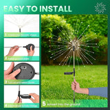 PEVOROS Garden Decor Solar Lights Outdoor,4 Pack 120LED Waterproof Colorful Solar Garden Lights Your Outdoor Decoration,Yard, Patio, Porch,Flower Pot,Pathway,Christmas (Green)