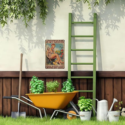 Gardening Decor Garden Sign for Yard Backyard Art Plaque Oasis Metal Sign Vintage Decor Garden Iron Painting for Greenhouse Patio Decoration 8x12inch