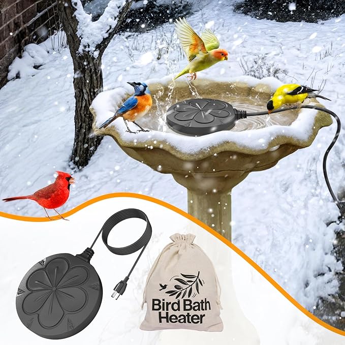 2Pack 110W Bird Bath Heater for Outdoors in Winter–Cast Aluminum Submersible Pond Deicer,Thermostatic Chicken Water Heater