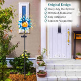 Solar Lights Outdoor Garden Decor, Blue Metal Sun Crackle Glass Globe Stake Waterproof 30LED Decorations Unique Gifts for Women,Mom,Outside, Patio,Lawn,Yard,Pathway