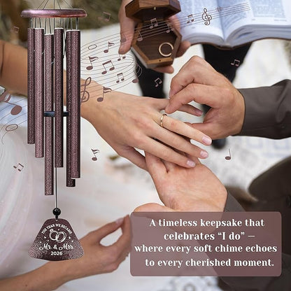 Kubbut Wedding Gifts for Couples 2026, Mr and Mrs Gift, Bridal Shower Gifts for Bride，Wedding Decor Wind Chimes 32", Newly Wed Present for The Couple, Bride and Groom Present for Newlyweds