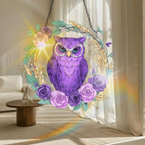 VAIIEYO Owl Acrylic Sun Catcher Window Hanging Decoration, 7.8 Inch Double-Sided Light Reflecting Ornament for Window, Garden, Porch or Balcony Decor, Housewarming, Gift for Natural Lovers
