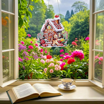 Gingerbread Man Ornaments Colorful Window Hanging Decorations Home Wall Decor for Indoor Outdoor