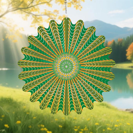 Mandala Gifts for Mom, Moms Wind Spinners, Mother's Day Best Gift for Mom, Mother Birthday Gift from Daughter Son, Love Reminder Gifts for Mother's Day, Garden Decor Gifts for Outside, Green,12in