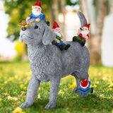 Chunful Dog and Gnome Garden Statues for Outside Decor with Butterfly Funny Yard Decorations Home Indoor Outdoor Patio Lawn Ornaments Housewarming Birthdays Gifts for Women Mom Grandma, 10.62 Inch