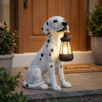 Garden Statues Dog Solar Hanging Light, Courtyard Resin Simulated Handicraft Dog Statue Ornament, Garden Yard Entrance Decoration.