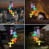 MorTime 28" LED Solar Wind Chime, Color Changing Solar Angel Wind Chimes Mobile Hanging Wind Chime for OutsideHome Garden Decoration
