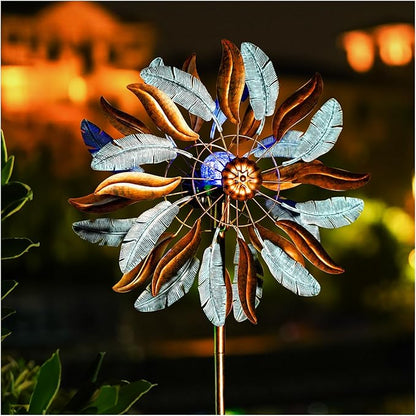 Lariander Solar Wind Spinners 87 Inch Extra Large Metal for Yard, Garden Decor Yard Art Windmills for Outdoor