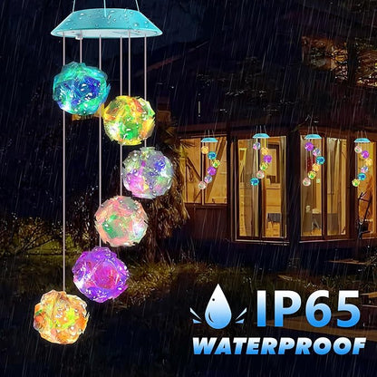 Zeiliuled Solar Wind Chime,Color Changing Colorful Ball Wind Chimes, LED Decorative Mobile, Gifts for Mom Grandma,Waterproof Outdoor Solar Lights for Garden, Patio, Yard, Window, Outdoor Decorations