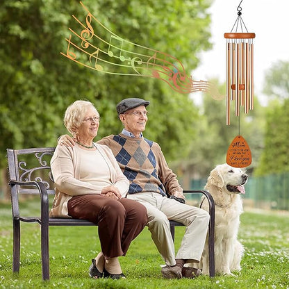 Mom Wind Chime for Outside: Thoughtful Birthday Mother's Day Christmas Thank You Gifts for Mom, Outdoor Metal Wind Chime, Home Garden Patio Yard Decor
